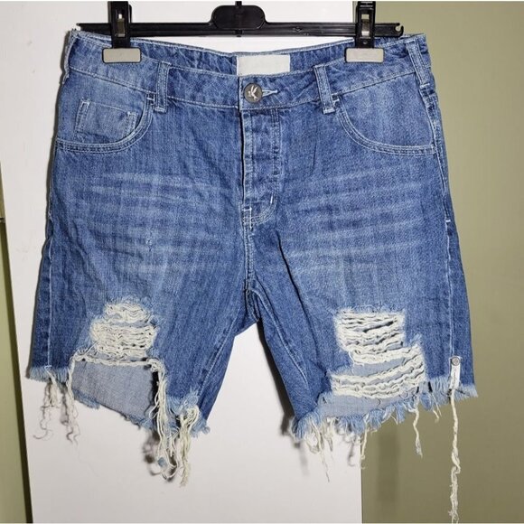 ❤️ 3 for $35 ONE teaspoon stevies bermuda boyfriend jean shorts distressed26 - Picture 3 of 9